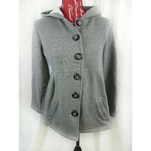 Three hearts hoodie sweatshirt jacket size Medium